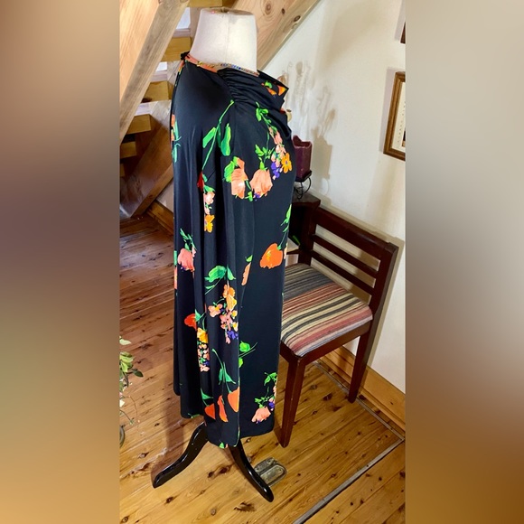 🌟ASOS DESIGN Long Sleeve Cowl Shift Mini Dress in Pansy Print🌟 - Picture 4 of 12